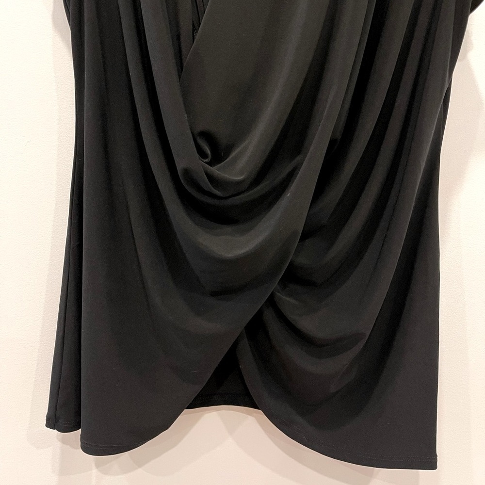 Elegant, Sophisticated Black Draped Top size L